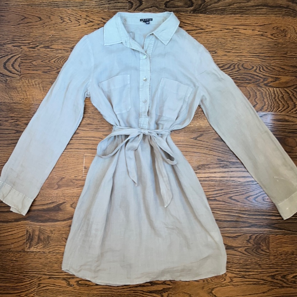 Theory Linen Shirt Dress Size 8